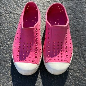 Native Pink Slip-On Sneakers with White Toecap